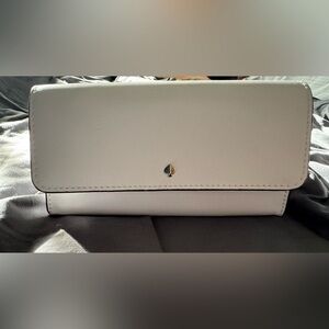 New KATE SPADE White Genuine Leather Belt Fanny Pack Crossbody
